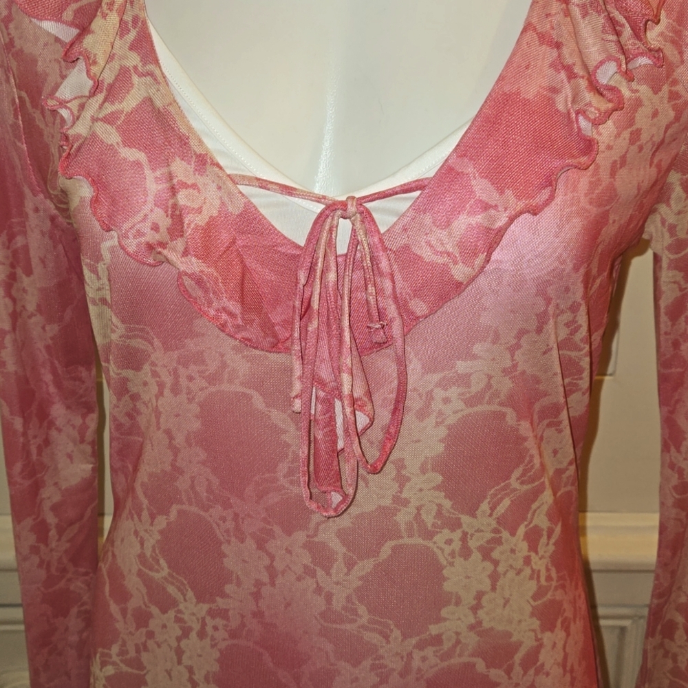 NWT Divided silky stretch pink 2 piece slip dress Sz M - Picture 2 of 8